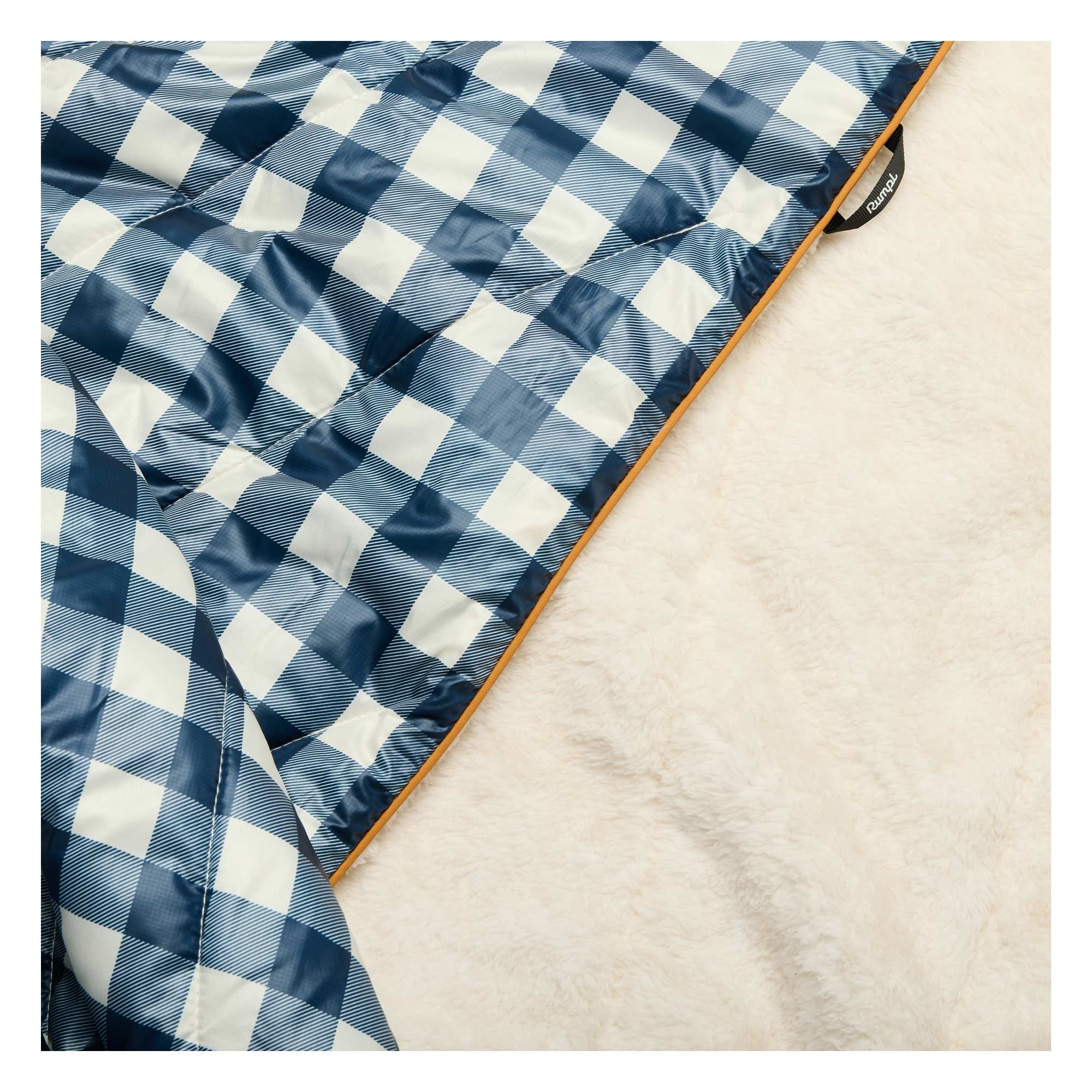 RUMPL Blanket SHERPA PUFFY PRINTED / 1 PERS, navy gingham