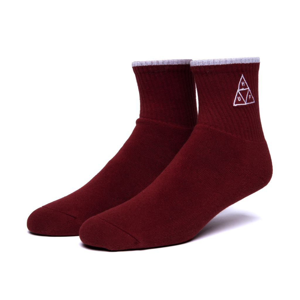 HUF Emb. Triple Triangle 1/4 Socken bloodstone