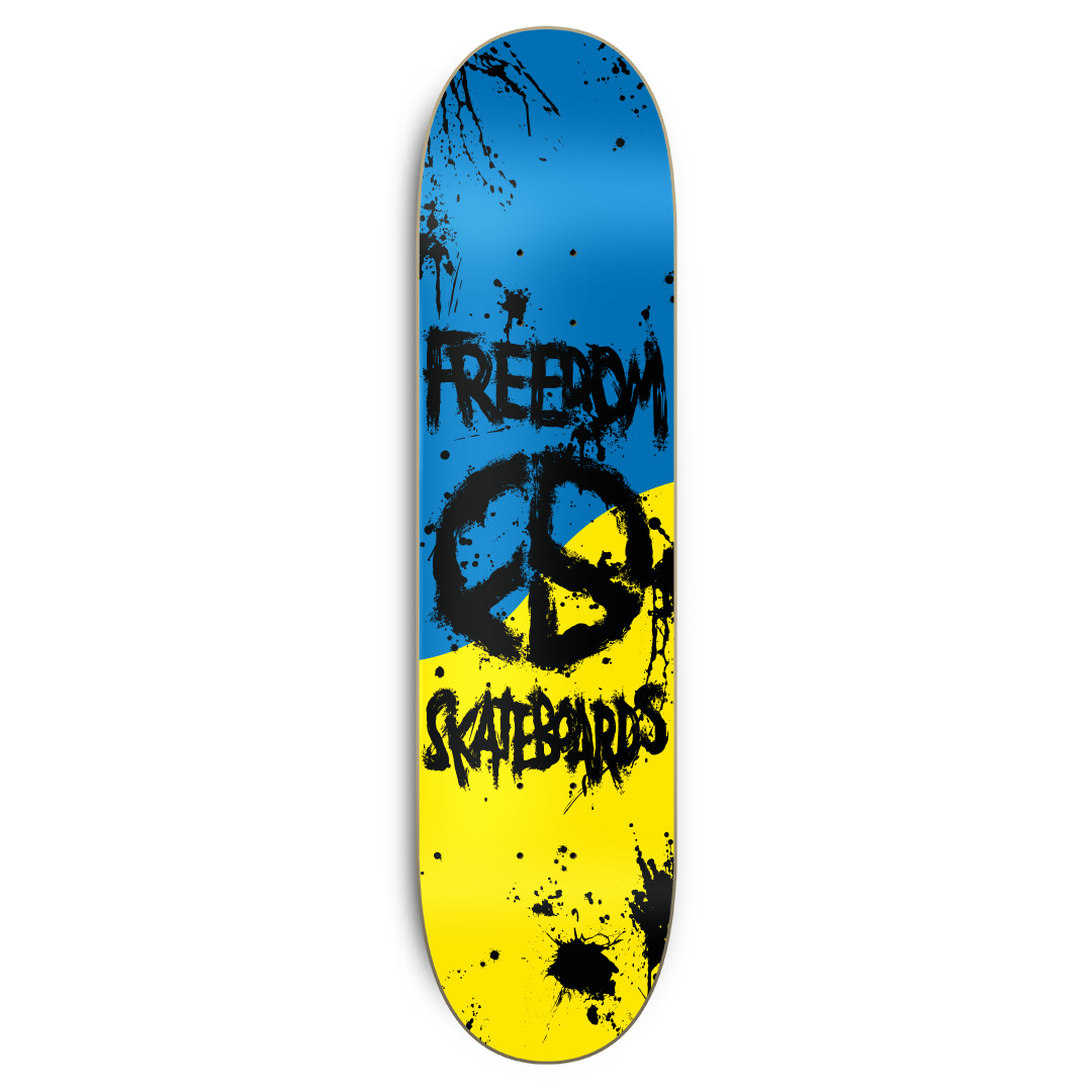 Freedom Peace Paint Ukraine Skateboard Deck