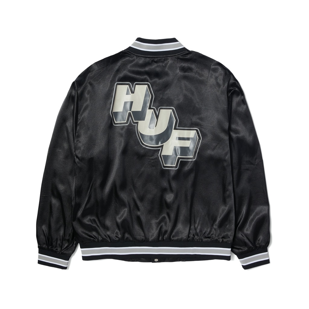 HUF Galactic Stack Baseball Jacke - black XL