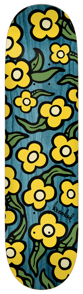 Krooked Skateboard Deck Team Wild Style Flowers Ven. 7,75