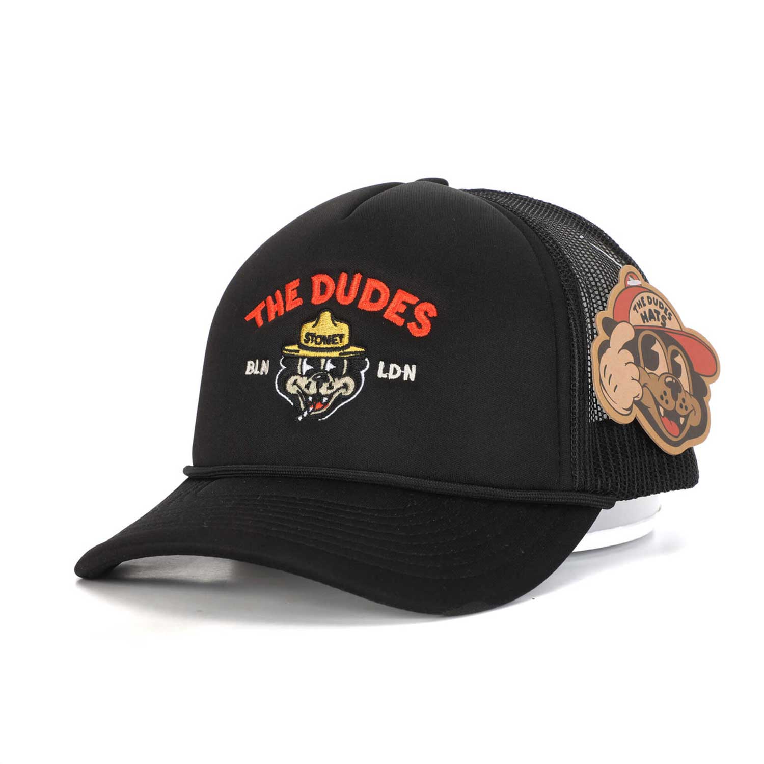 The Dudes Stoney Mesh 5 Panel Cap - black