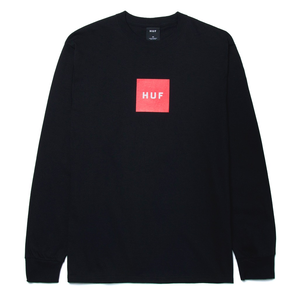 HUF Essentials Box Logo Longsleeve - black