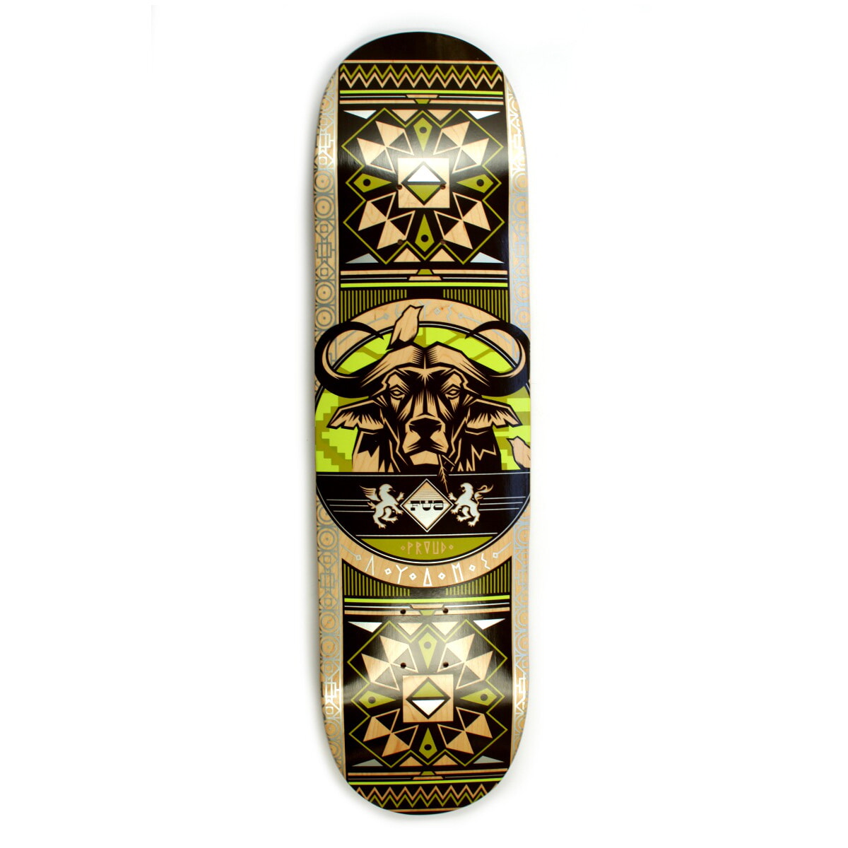 FUA Buffalo green Skateboard Deck 7.50