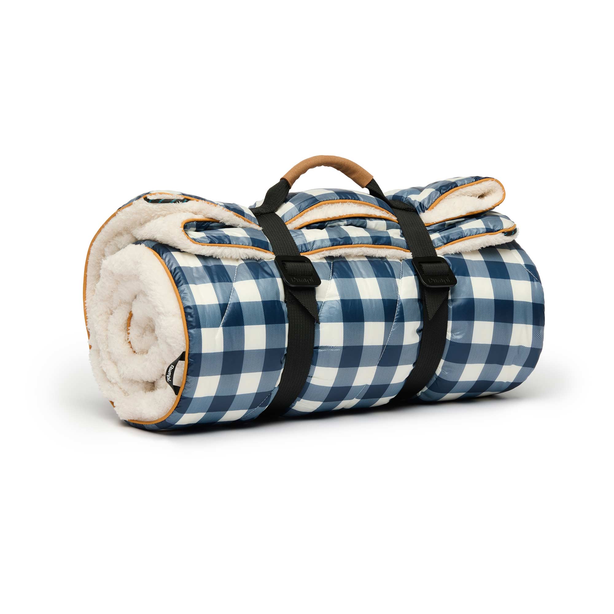 RUMPL Blanket SHERPA PUFFY PRINTED / 1 PERS, navy gingham