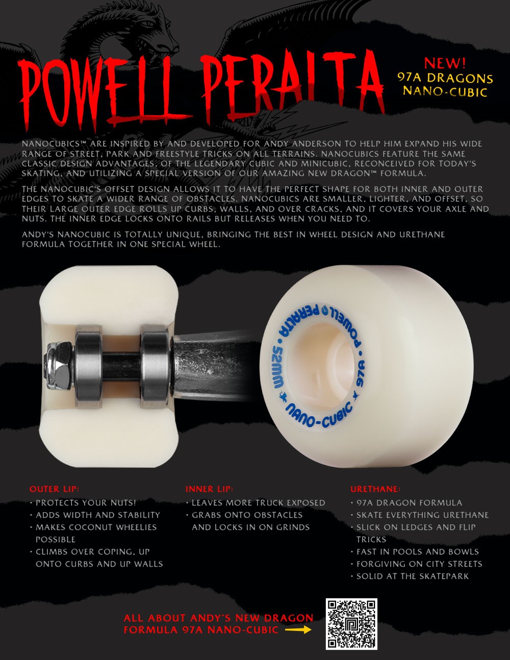 Powell-Peralta Rollen Dragons Anderson Nano Cubic 97A 52mm