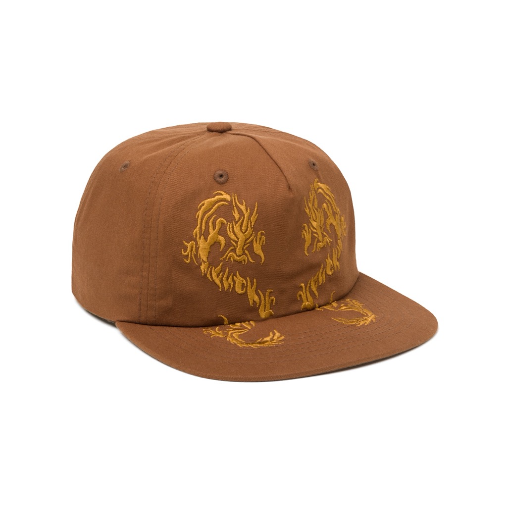 HUF Twin Dragon 6 Panel Cap - coffee