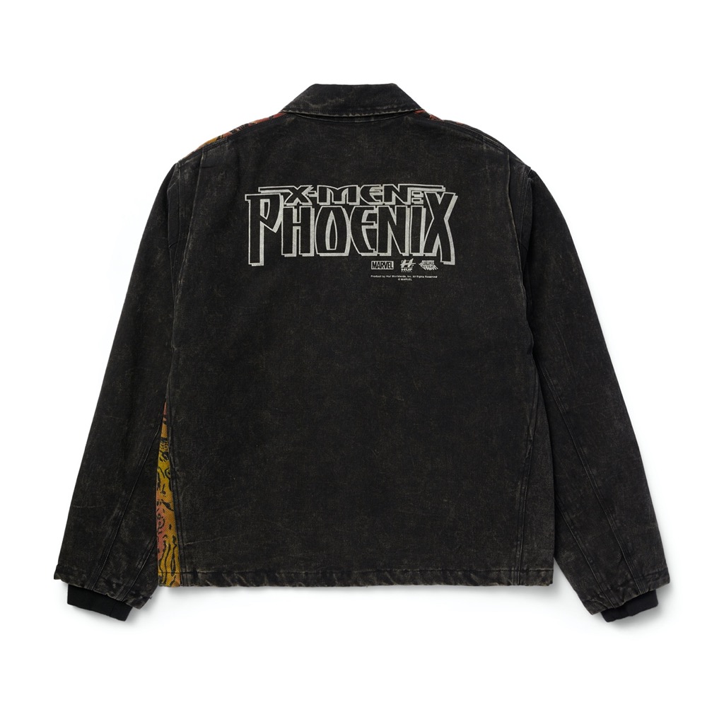 HUF Dark Phoenix Work Jacken - washed black XL