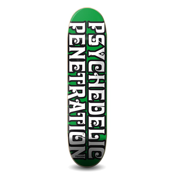 Freedom Psychedelic Penetration Green Skateboard Deck 8.12