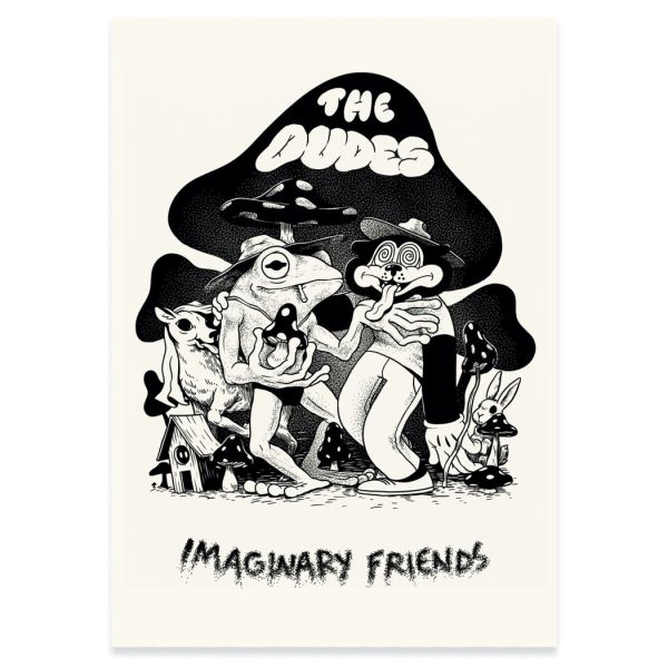 The Dudes Imaginary Friends Unlimited Print - white