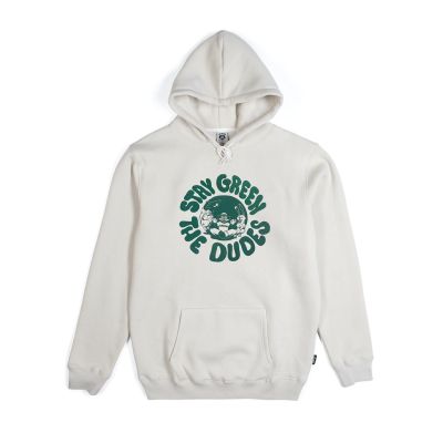 The Dudes Stay Green Hoody - almond milk