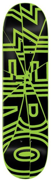 Zero Skateboard Deck Team Shattered Bold Dipped Neon Gre 8,50