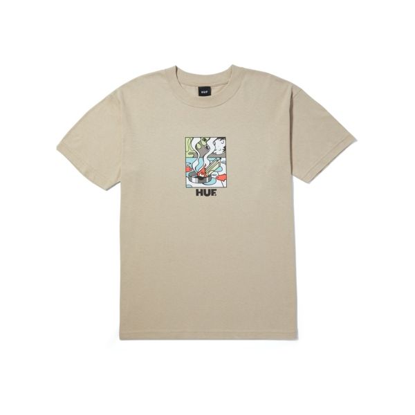 HUF Burning Away T-Shirt - bone