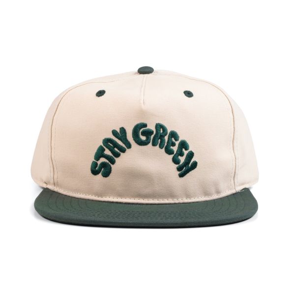 The Dudes Stay Green Unstructured 5 Panel Cap - off-white