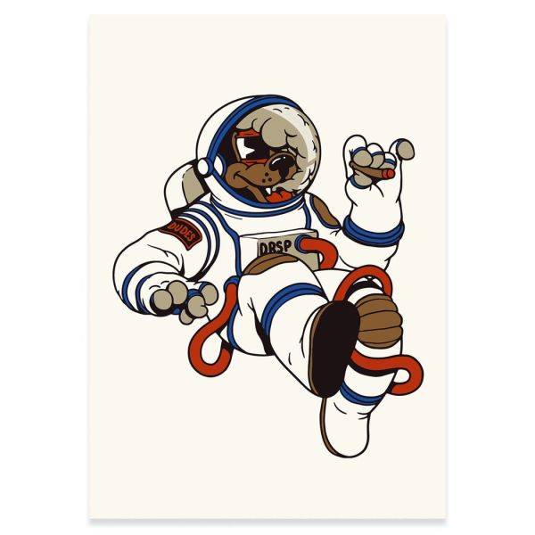 The Dudes Asstronaut Unlimited Print - white