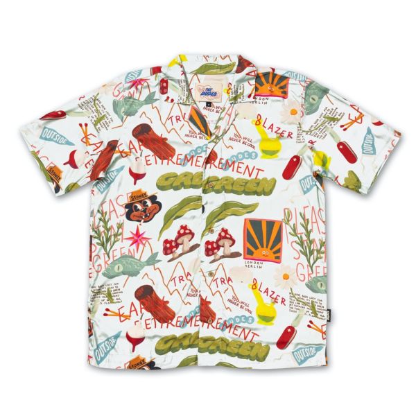 The Dudes Treasure Trail White Hawaiian Shirt - Multicolor